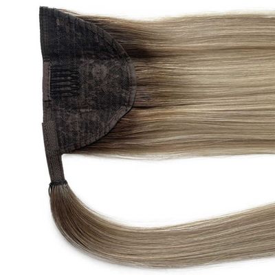 Human Hair Clip in Ponytail Extensions with No Shedding Long Straight Wrap Around