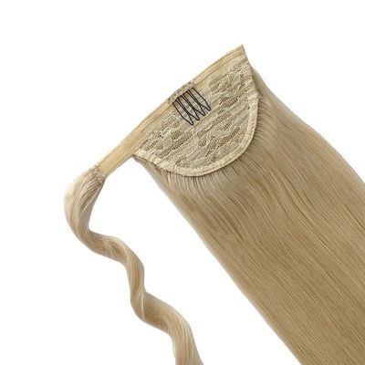 US Customized Human Hair Ponytail Long Straight Hair Piece with Wrap Around Design