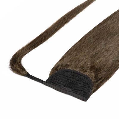 Indian Hair Clip in Comb Human Hair Wrap Around Ponytail Extensions Pre-Bonded Type