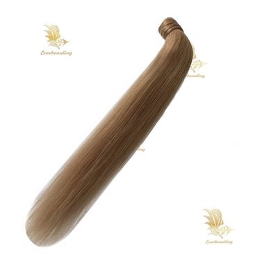 Indian Hair Clip in Comb Human Hair Wrap Around Ponytail Extensions Pre-Bonded Type