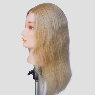 100% Human Hair Training Head Mannequin Head for Practise Professional Training Tool