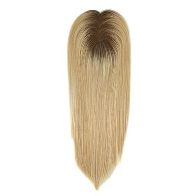 16 Inch Russian European Hair Blonde Highlight Women Mono Topper with Initial Payment