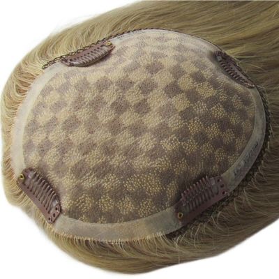 Perfect for Women Mono Lace Base Hairpiece 13*17 Cm Highlight Brown Human Hair Toppers