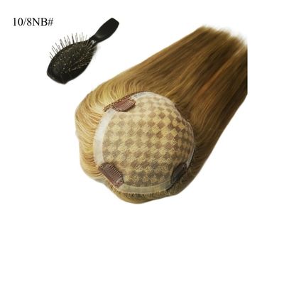 Perfect for Women Mono Lace Base Hairpiece 13*17 Cm Highlight Brown Human Hair Toppers