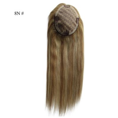 16 inch Mono Topper Hand Tied Monofilament Human Hair Piece with Low Shipping Cost