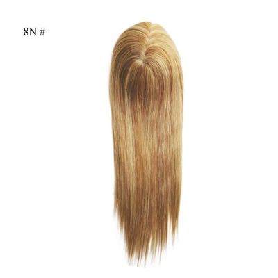 16 inch Mono Topper Hand Tied Monofilament Human Hair Piece with Low Shipping Cost