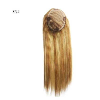 16 inch Mono Topper Hand Tied Monofilament Human Hair Piece with Low Shipping Cost