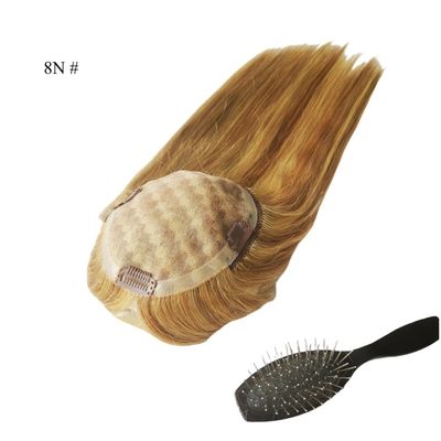 16 inch Mono Topper Hand Tied Monofilament Human Hair Piece with Low Shipping Cost