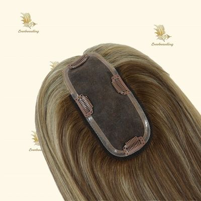 5*6.5 Inch Double Knot Mono PU Hair Topper for Women Invisible Monofilament Silk Base