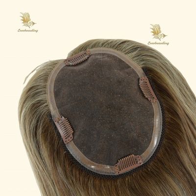 Remy Hair Topper-23007 Monofilament Topper Highlight Hand Tied 3X6.5 prime Mono Base